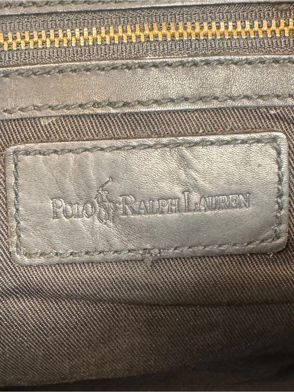 Vintage 90's Polo Ralph Lauren Black Leather Boston Speedy Style Satchel Bag